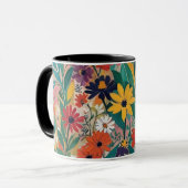 Mug OEuvre florale colorée (Devant gauche)