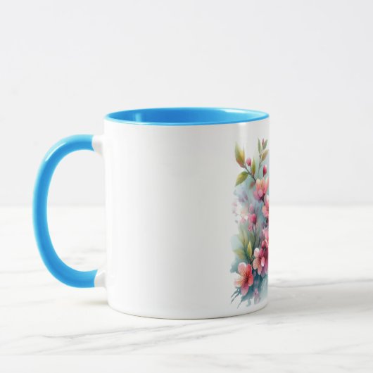 Mug OEuvre florale/printanière de colibri (Gauche)