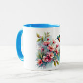 Mug OEuvre florale/printanière de colibri (Devant gauche)