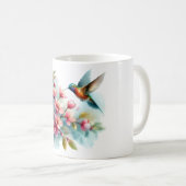 Mug OEuvre florale/printanière de colibri (Devant droit)