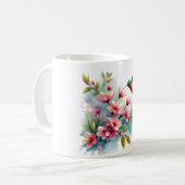 Mug OEuvre florale/printanière de colibri (Devant gauche)