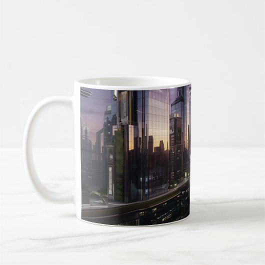 Mug OEuvre futuriste Cityscape (Gauche)
