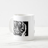 Mug OEuvre oculaire noir blanc Sumatra Bornéo Tiger (Devant gauche)