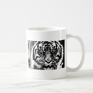 Mug OEuvre oculaire noir blanc Sumatra Bornéo Tiger