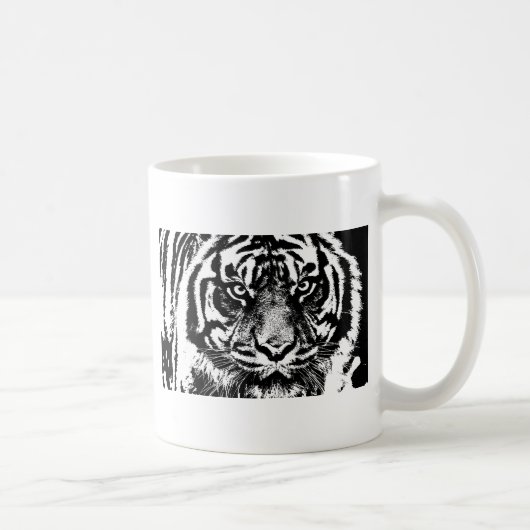 Mug OEuvre oculaire noir blanc Sumatra Bornéo Tiger (Droite)