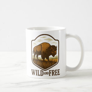 Mug Oeuvre sauvage et libre de bison Vintage