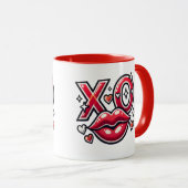 Mug OEuvre XO Kiss and Hearts (Devant droit)