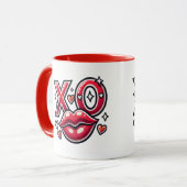 Mug OEuvre XO Kiss and Hearts (Devant gauche)