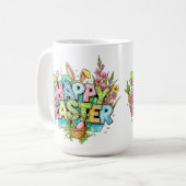Mug Œuvres d'art de Pâques ludiques avec oreilles de l (Devant gauche)