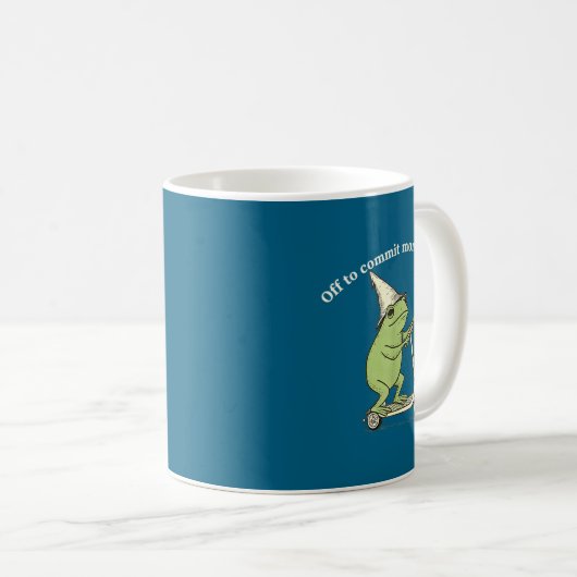 Mug Off To Commit Mom Foolery Funny Frog Meme (Devant droit)