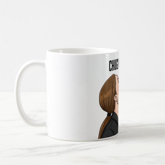 Mug Office Woman Chugging Coffee From Pot Humor (Gauche)