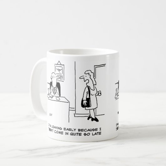 Mug Office Worker explique pourquoi elle part tôt (Devant gauche)