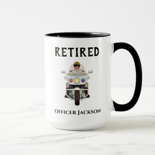 Mug Officier de police de moto retraité (Droite)