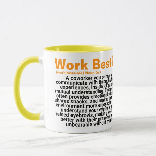 Mug Offre de devis de Bestie de travail | Collègue des (Gauche)