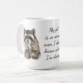 Mug Offre d'emploi amusant Cute Raccoon Animal Work (Devant gauche)