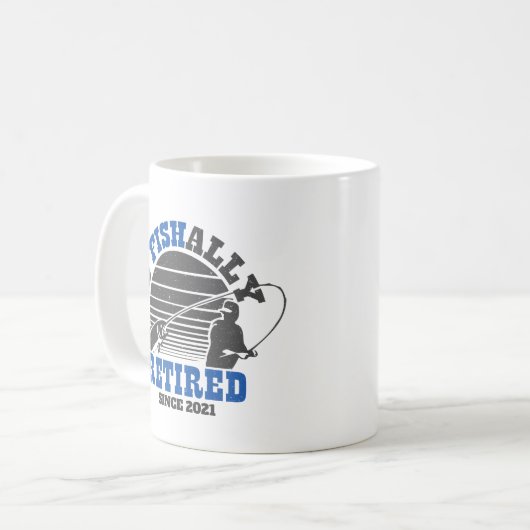 Mug Ofish Retraité Pêche Retraite Cadeau Bleu (Devant gauche)