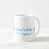 Mug Oh bébé bleu étoile baby shower ajouter nom passé (Devant droit)
