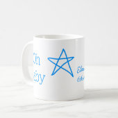 Mug Oh bébé bleu étoile baby shower ajouter nom passé (Devant gauche)