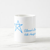 Mug Oh bébé bleu étoile baby shower ajouter nom passé (Centre)