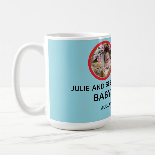 Mug Oh Bébé Chat Image Baby Shower Bleu (Gauche)