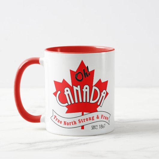 Mug Oh Canada ! Véritable Nord Fort et libre (Gauche)