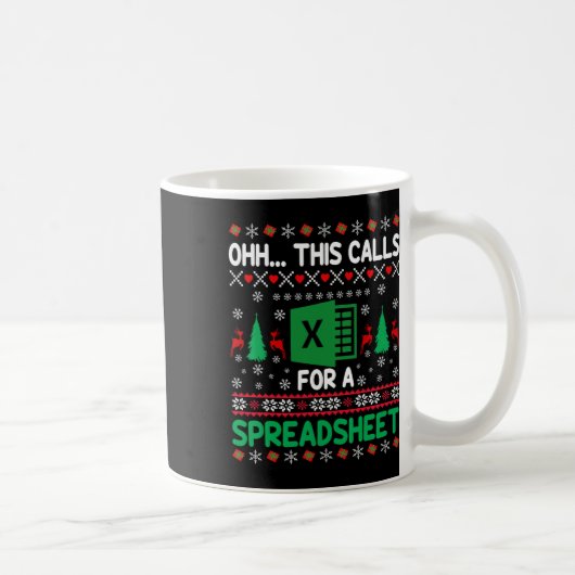 Mug Oh ceci appelle un pull de Noël de feuille de calc (Droite)