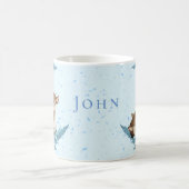 Mug Oh, cerf adorable Bambi bleu Fleurs Nuages Poussiè (Centre)