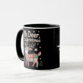 Mug Oh Cerf C'est Noël Petits Carrés Patchwork (Devant gauche)