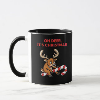Mug Oh cerf c'est Noël Renne stressé avec des douceurs