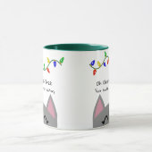 Mug Oh chat tigré et lumières d'arbre de Noël (Centre)