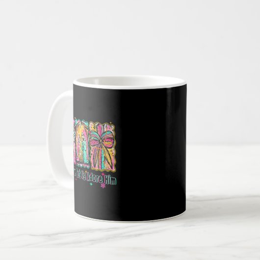Mug Oh Come Let Us Adore Him Christian Christmas Coque (Devant gauche)