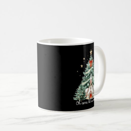 Mug Oh Come Let Us Adore Him Christian Jesus Christmas (Devant droit)