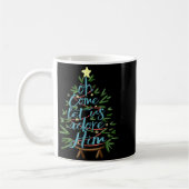 Mug Oh Come Let Us Adore Him, Christmas Tree Quote (Gauche)