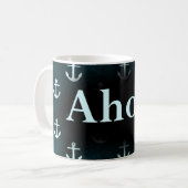 Mug Oh ! Conception de motif d'Ancre bleu-foncé (Devant gauche)