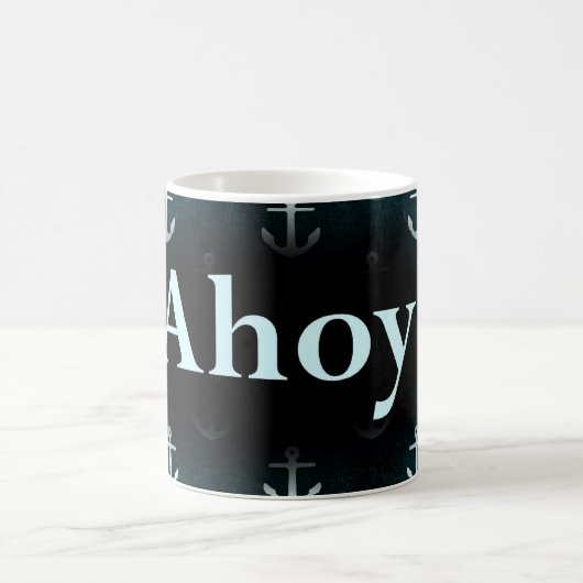 Mug Oh ! Conception de motif d'Ancre bleu-foncé (Centre)