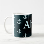 Mug Oh ! Conception de motif d'Ancre bleu-foncé (Gauche)