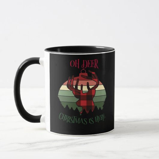Mug Oh Deer Christmas Is Here Joyful Aesthetic (Gauche)