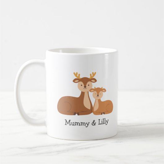 Mug Oh Deer, I Love You - Custom Mama & Baby Deer (Gauche)
