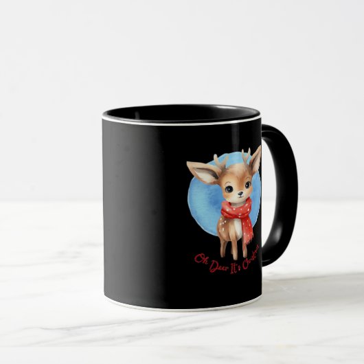 Mug Oh Deer Its Christmas Retro Classic Design (Devant droit)