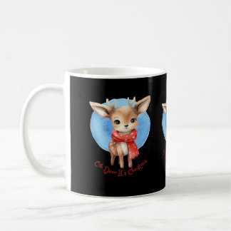 Mug Oh Deer Its Christmas Retro Classic Design