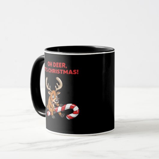 Mug Oh Deer Its Christmas Stressed Reindeer With Sweet (Devant gauche)