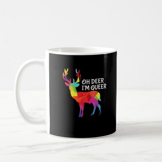 Mug Oh Deer Queer Funny Pun LGBT Pride Design (Gauche)