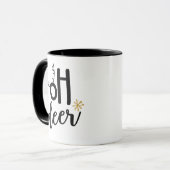Mug Oh Deer Reindeer Antler Snowflakes, cadeau de Noël (Devant gauche)