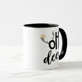 Mug Oh Deer Reindeer Antler Snowflakes, cadeau de Noël (Devant droit)