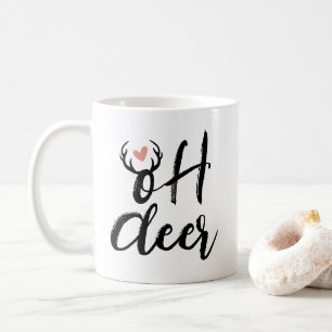 Mug Oh Deer Reindeer Antlers Noël Minimal