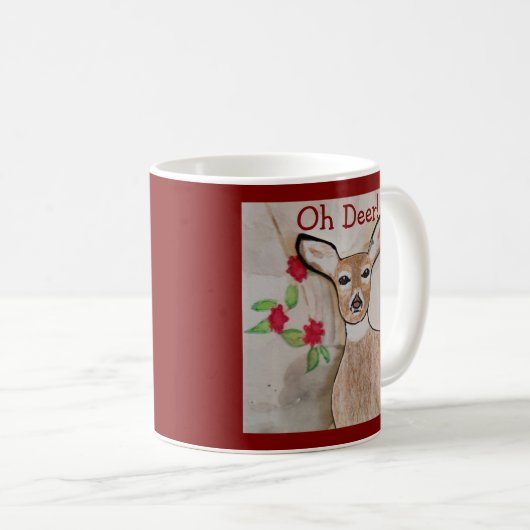 Mug Oh Deer ! Rouge fonçé (Devant droit)