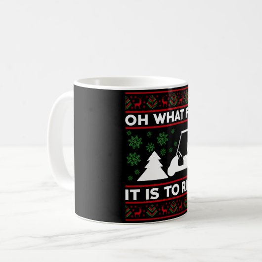 Mug Oh Quel Amusant C'Est De Circuler Golf Panier Noël (Devant gauche)