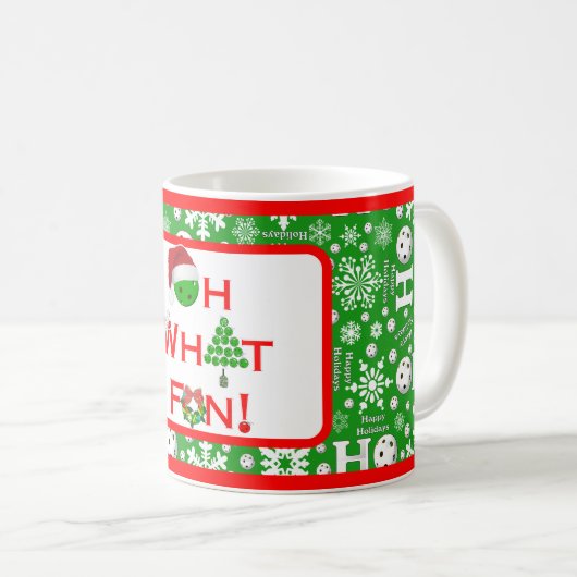 Mug Oh Quel Amusement Noël Pickleball Green Ho Ho Ho (Devant droit)