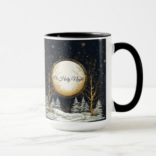 Mug Oh Sainte Nuit Noël Sapins Or Noir