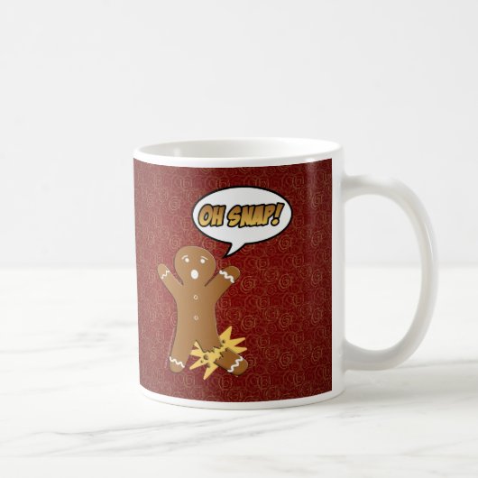 Mug Oh Snap Funny Christmas Gingerbread Homme Broken (Droite)